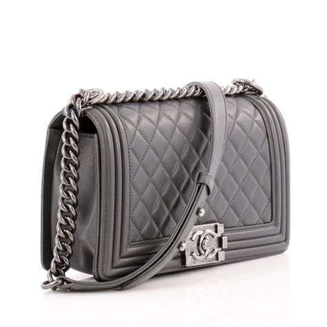 chanel boy bag grey|boy chanel bag price.